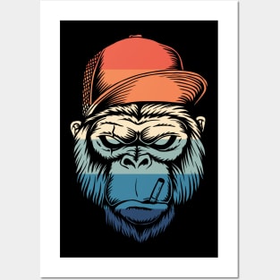 Retro Monkey Smoking Posters and Art